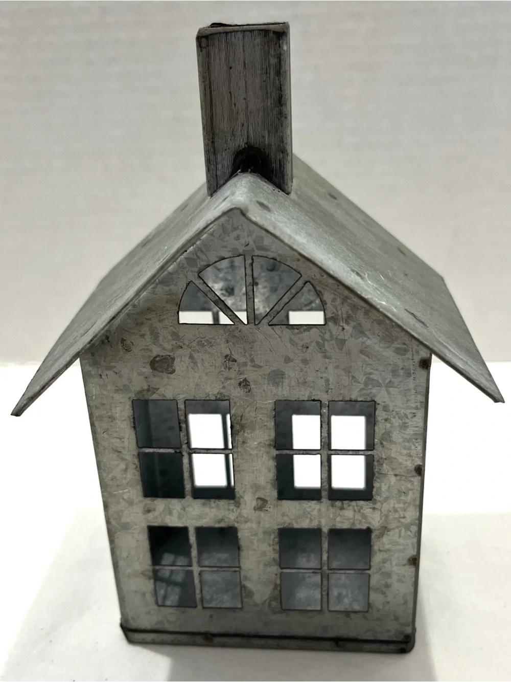 Galvanized Metal House Rustic Farmhouse Candle Holder Primitive Decor